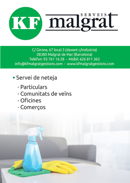 Neteja. KF MALGRAT GESTIONS en Malgrat De Mar
